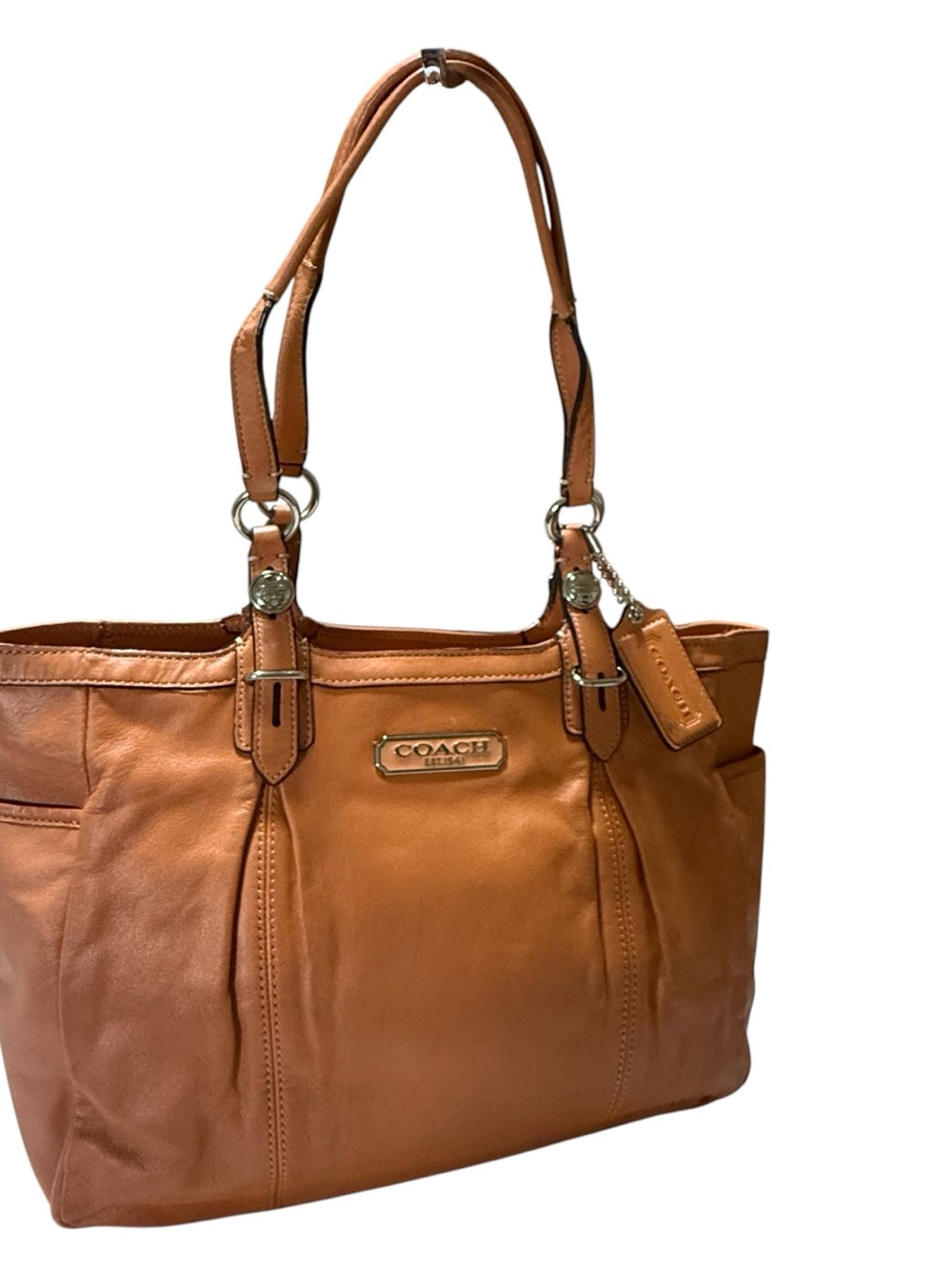 Coach leather shoulder tote bag